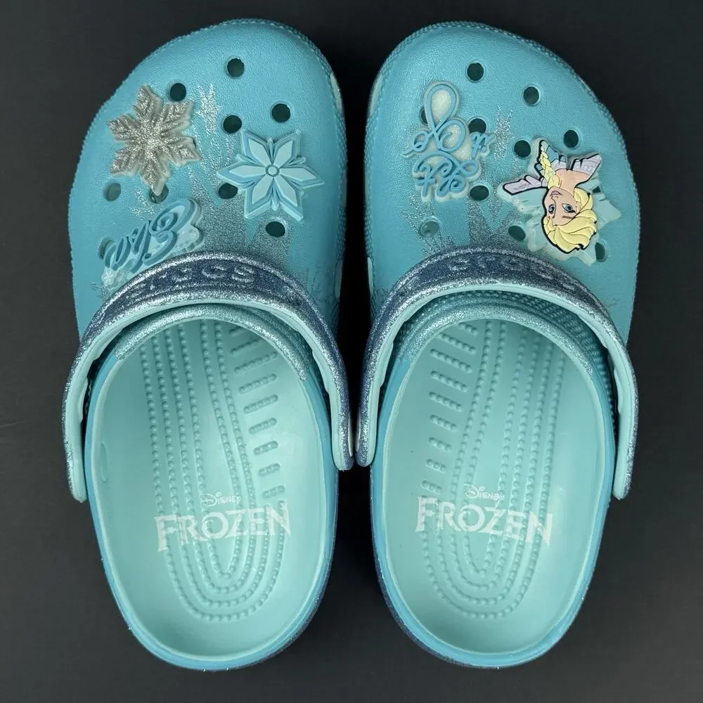 Crocs Kids Disney Frozen Elsa Classic Clogs J2 Multi New Without Box Charm
